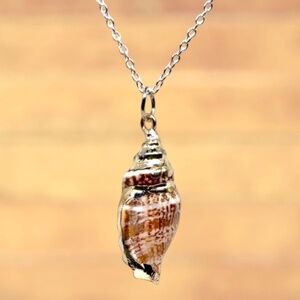 Indio Jewelry New Silver Plated Natural Shell Pendant Necklace #N225